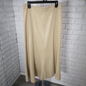 Cleo Ladies Size 10 Made in Canada Light Tan Flared Bottom Maxi Skirt
